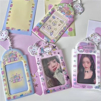 Free Sample Custom Kpop Photocard Protector Card Holder for Student Cute Bus ID Bank Card Holder With Chain