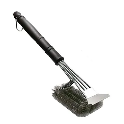 Stainless steel barbecue cleaning brush multi-functional wire brush barbecue grill cleaning long handle brush barbecue tools