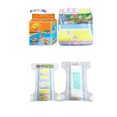 Fluff Pulp Ultra-Thick Disposable Baby Diapers Printed Non-Woven Fabric Direct From Factory