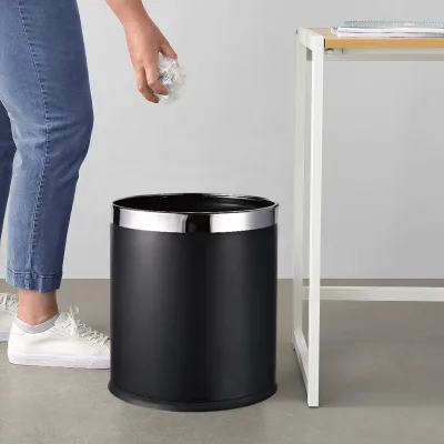 Small Home Open Top Eco-Friendly Plastic Storage Bucket Without Lid for Bathroom Kitchen Office