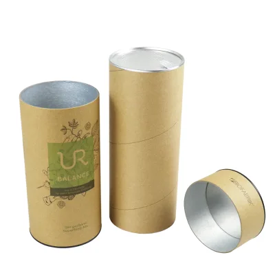 Eco Friendly Biodegradable Craft Paper Cylindrical Tube Container with Custom Logo Essential Oil Perfume Bottle Packaging
