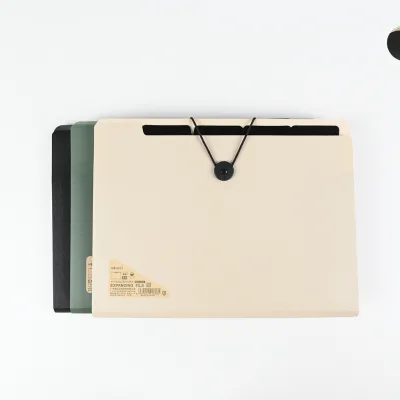 A4 A5 B5 Lightweight Expanding File Elastic Band Closure 5 Pockets Black Index Pages 0.4mm PP Cover Portable Design Round Corner