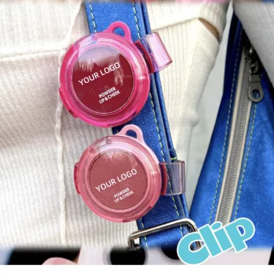 Private Label Portable 4g Powder Blush Lip Color Compact Keyring Clip Mini Travel Face Makeup Lip & Cheek Tint Blush Powder