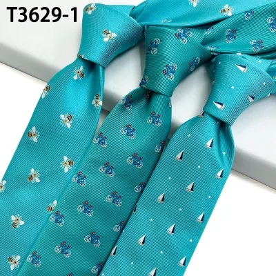 Bicycle Woven Jacquard Neckties Fashion Novelty Design Ties Supplier