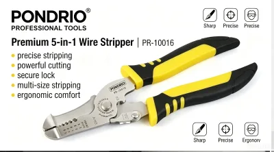 Professional 5-in-1 Copper Wire Stripper Multi-tool, Heavy Duty 65# Manganese Steel Wire Cutter for Electrical/PVC Pipe