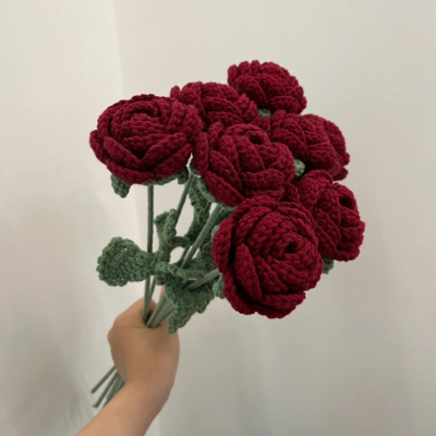 Wholesale Artificial Flower New Product Crochet Flower Bouquet Crochet Flower Kit