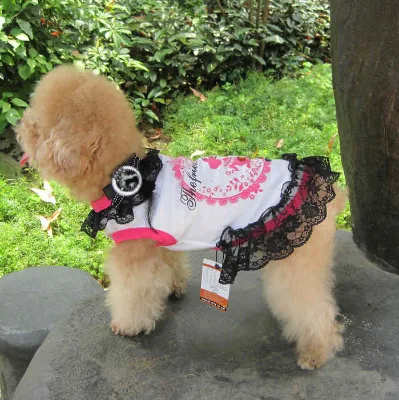 Luxury & Cute Pink Lace Eco-Friendly Durable Pet Vest Classic Modern Style Polyester Plaid Skirt for Dogs for Spring Summer