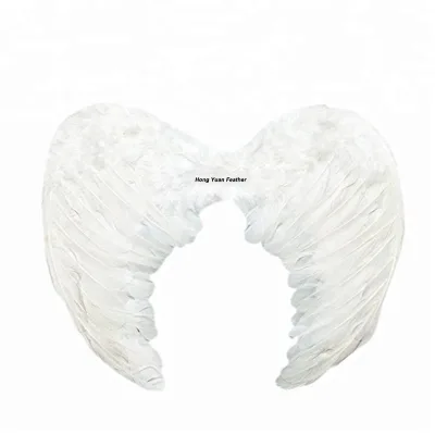 HY Dyed Feather Fairy Angle Wings Costume White Feathered Wings for Christmas Carnival Halloween Fancy Dress Costume Party