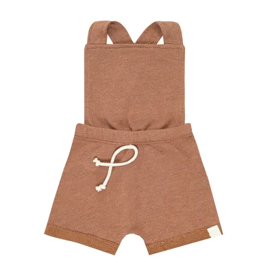 French Terry Short Leggings Baby Overalls Cross Back Midi Romper Baby Dungaree