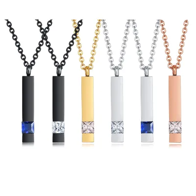 Stainless Steel & Titanium Steel Ashes Necklace with Chain Box & Perfume Pendant European & American Style Pet Baby