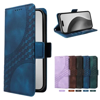 For 17 Pro Max & 16E Luxury Embossed Leather Mobile Phone Case with Wallet/Card Holder Lanyard Waterproof & Shockproof