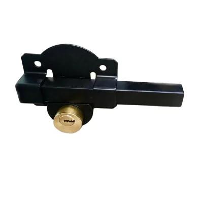 Double Open 50/70mm Brass Cylinder Cross Latch Lock  SS304 Long Throw Gate Lock Bolt With 5 Brass Key