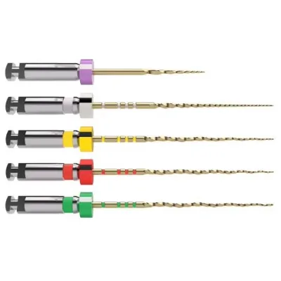 Gold TNA File Heat Activated Nickel Titanium Rotary Files Endodontic Root Canal Treatment Files for Dental Engine OEM