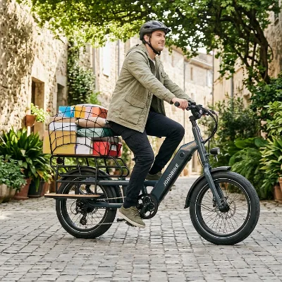US Warehouse Stock 750W 48v Hidden Battery Long Tail Electric Cargo Bike Hot Selling All Terrain Long Range Bike