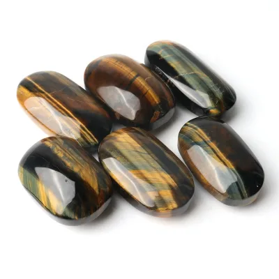 Whosale Natural Polished Crystal Palm Large Tumble Massage Blue Tiger Eye Palm Stone