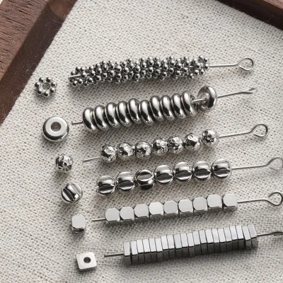 Color retaining titanium steel stainless steel spacer beads loose beads for handmade bracelet necklace phone chain DIY beaded