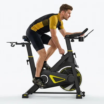 Commercial Belt Drive Electric Exercise Bike with Adjustable Resistance