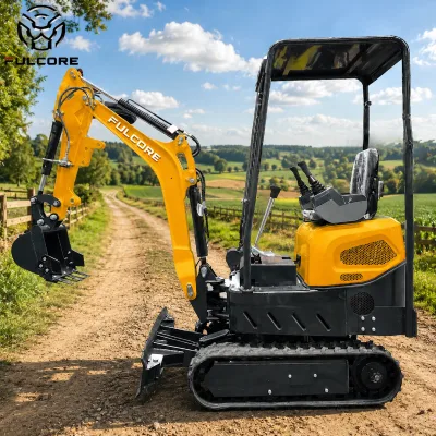 FULCORE Powerful Engine 1.2T Excavator Hydraulic Pilot Operation Convenient Maintenance for Commercial Landscape Job Excavator