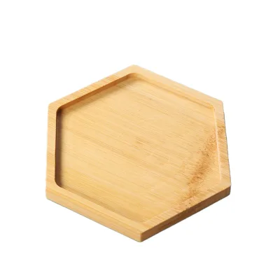 Custom Size Hexagon Shaped Christmas Bamboo Wood Coffee Cup Drink Table Decorative Bamboo coaster