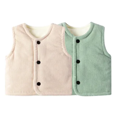 Baby Padded Waistcoat Autumn Winter Keep Warm Baby Striped Fashion Knit Vest With Fleece for Babies