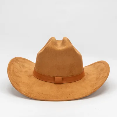 Unisex Western Cowboy New Design Wide Brim Vegan Suede Men Wholesale for Party and Travel Fedora Hats