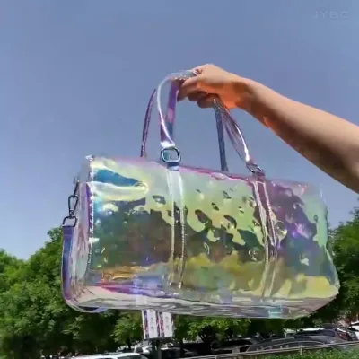 New Design Jelly Holographic Travel Duffel Bag, Large Capacity Sports Gym Bag & Fashion Business Luggage for Wholesale