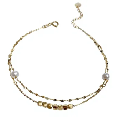 Ehao Jewelry 18K Gold Freshwater Small Sugar Pearl Bracelet