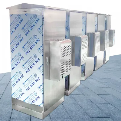 SUS304 Stainless Steel Outdoor Cabinet, Outdoor Communication Monitoring Cabinet, Waterproof Equipment Cabinet