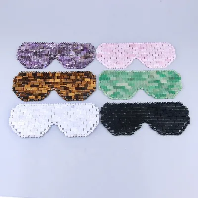 New Round Ice Therapy Pink Jade Eyemask Ice Eye Mask for Sleep Healing Stone Eye Mask White Jade Amethyst Rose Quartz Eye Mask
