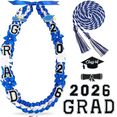 Wholesale Biodegradable Handmade Modern 100cm Graduation Ribbon Woven Lanyard Widened Honor Lei