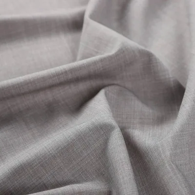 OCS Certified Organic Polyester Viscose Woven Fabric Breathable Wrinkle Resistant Textile for High End Blazer Suiting Fabric