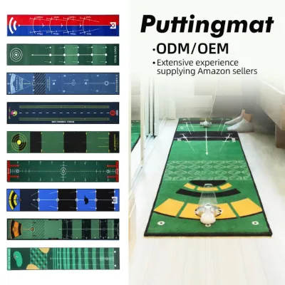 Factory Professional Golf Putting Mat With Nylon Surface And TPR Non Slip Base For Indoor Training Golf Practice Green Mat