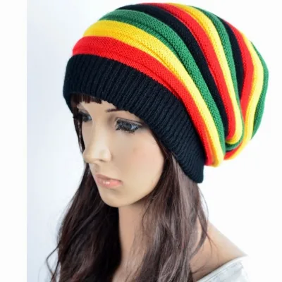 New Fashion Crochet Patterns Striped Free Jamaica Knitted Rasta Hats for Sale