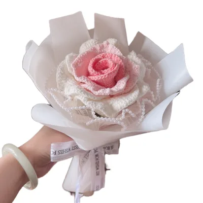 Creative Cute Crochet Kit Handmade Cartoon Style Rose Flowers DIY Knitting Sets for Beginners in Textile & Fabric Crafts