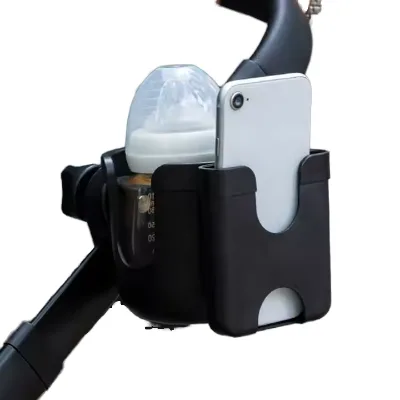 2-in-1 Plastic Black Cup Holder for Baby's Bicycle and Stroller New Product Accessories