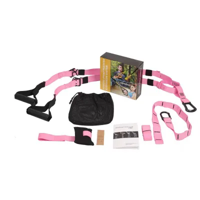 Portable Adjustable Suspension Trainer System Nylon Heavy Duty Workout Straps for Full Body Strength Training Fitness