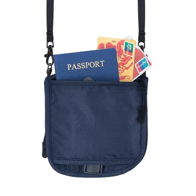 Cross-border Anti-fraud Neck-mounted Passport Waist Bag Waterproof Nylon String Closure Unisex; Multi-functional Mobile Waist