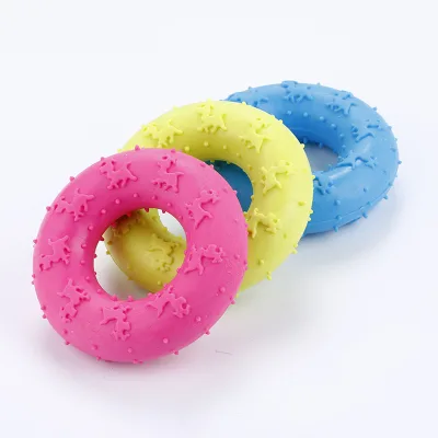 Dog Training Eco-Friendly TPR Bite-resistant Donuts Teething Sticks Chew Toys