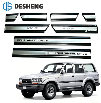 6PCS Fender Flares Body Side Moulding Cladding Trim Kit for Toyota Land Cruiser FJ80 1990-2007 4x4 SUV Off-Road No-Drill Bolt-On