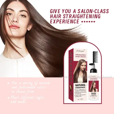 Professional Keratin Hair Straightening Cream 260ml Permanent Hair Straighten Cream with Comb Suitable for Various Kinds of Curl