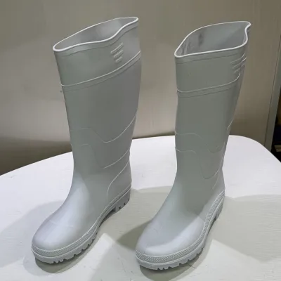 Men's White High PVC Waterproof Work Rain Boots