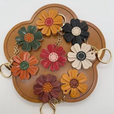Retro Colors Creative Cute Little Keychain Pendant Fashionable Personalized Handmade Chrysanthemum Bag