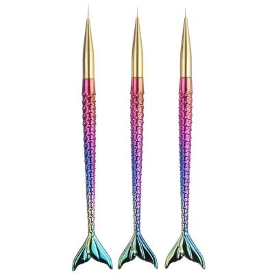 Wholesale Gradient Mermaid Handle Design Painting Drawing Pen Nail Art Liner Brush