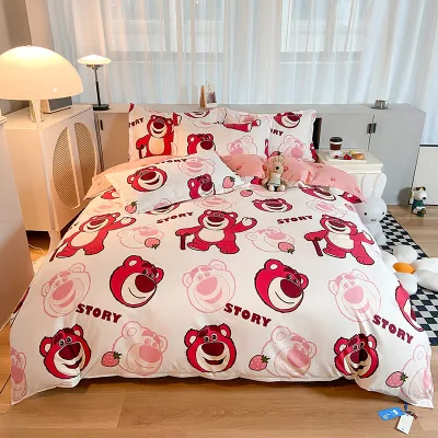 Cartoon Anime Bed Sheets, Washed Cotton Printed Bed Sheets, Quilt Covers, Three Piece Sets, Four Piece Sets, Bedding Sets