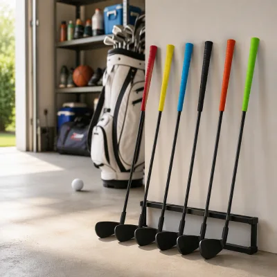 6 Lengths Fiberglass Shaft Golf Chipper Club Golf Swing Club with TPE Grip Plastic Head for Daily Golf Practice Game Use