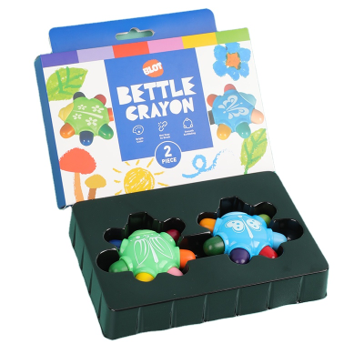 12 Colors Ladybird Shape Non-Toxic Baby Crayons for Kids