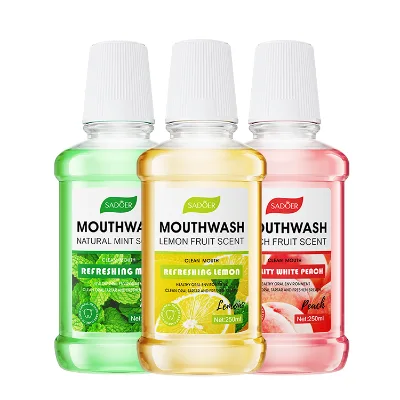 SADOER Private Label Lemon Peach Liquid Mouth Wash Teeth Whitening Oral Care Cleans Your Teeth Mint Mouthwash