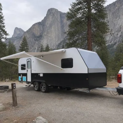 WCARE Multi-Function Travel Trailer 21ft Spacious Off Road Caravan with Slide Out Outdoor Kitchen for Road Trip Adventures