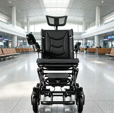 Ergonomic Rehabilitation Health Care Mobility Wheelchair Foldable Portable Frame Adjustable Leg Support Soft Breathable Seat