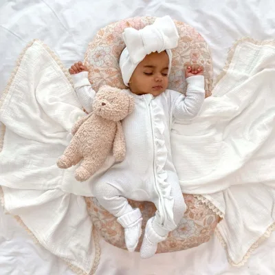 Fashion Summer Solid Color 100% Cotton Long Sleeve Unisex Baby Romper Jumpsuit